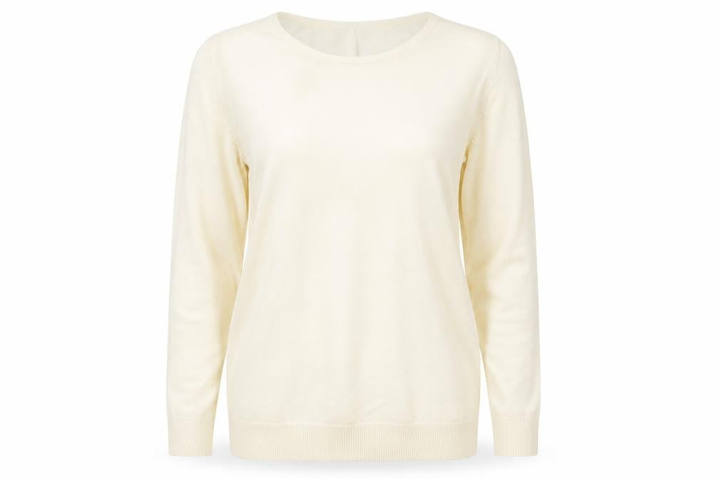 Marks & Spencer Women’s Ivory Acrylic Crew Neck Jumper UK 14