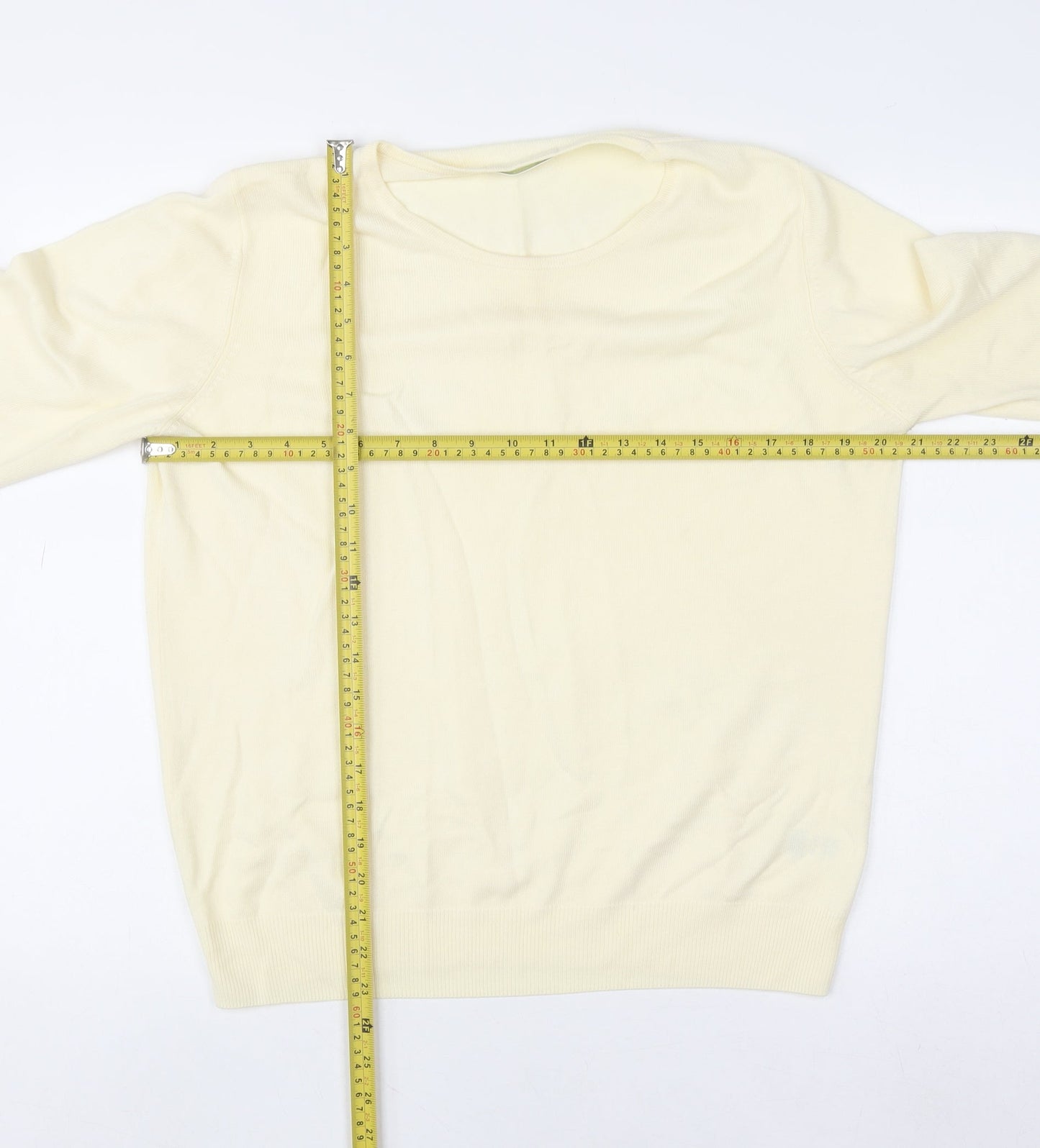 Marks and Spencer Women’s Ivory Acrylic Crew Neck Jumper UK 14