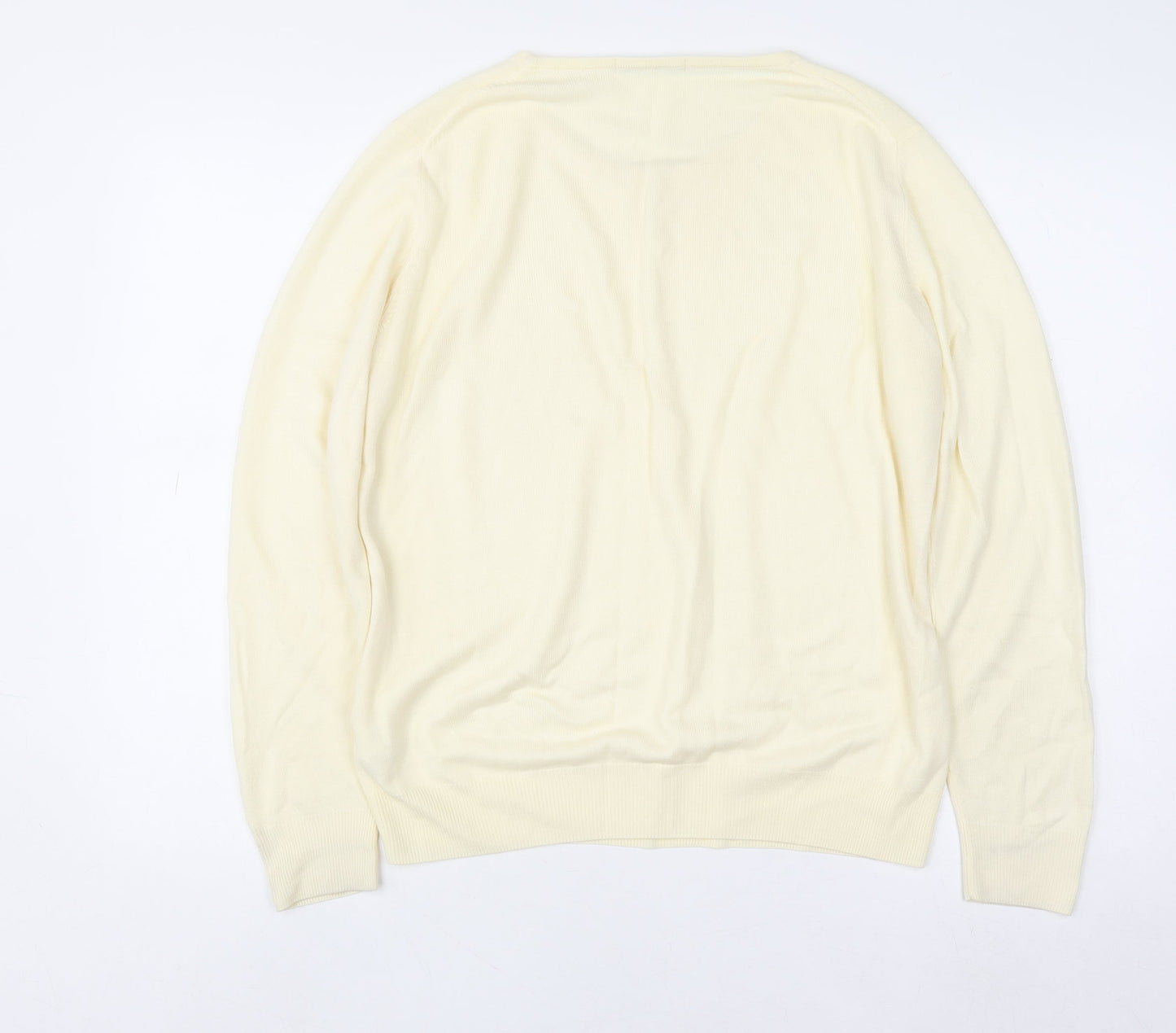 Marks and Spencer Women’s Ivory Acrylic Crew Neck Jumper UK 14