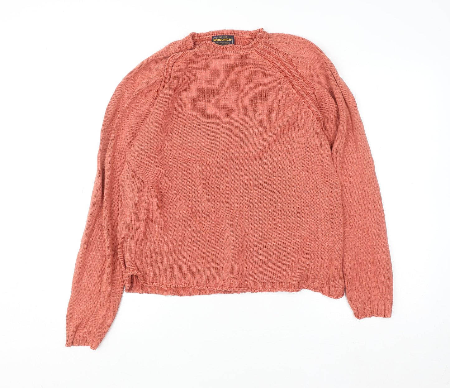 Woolrich Womens Orange Knit Pullover Jumper Size S