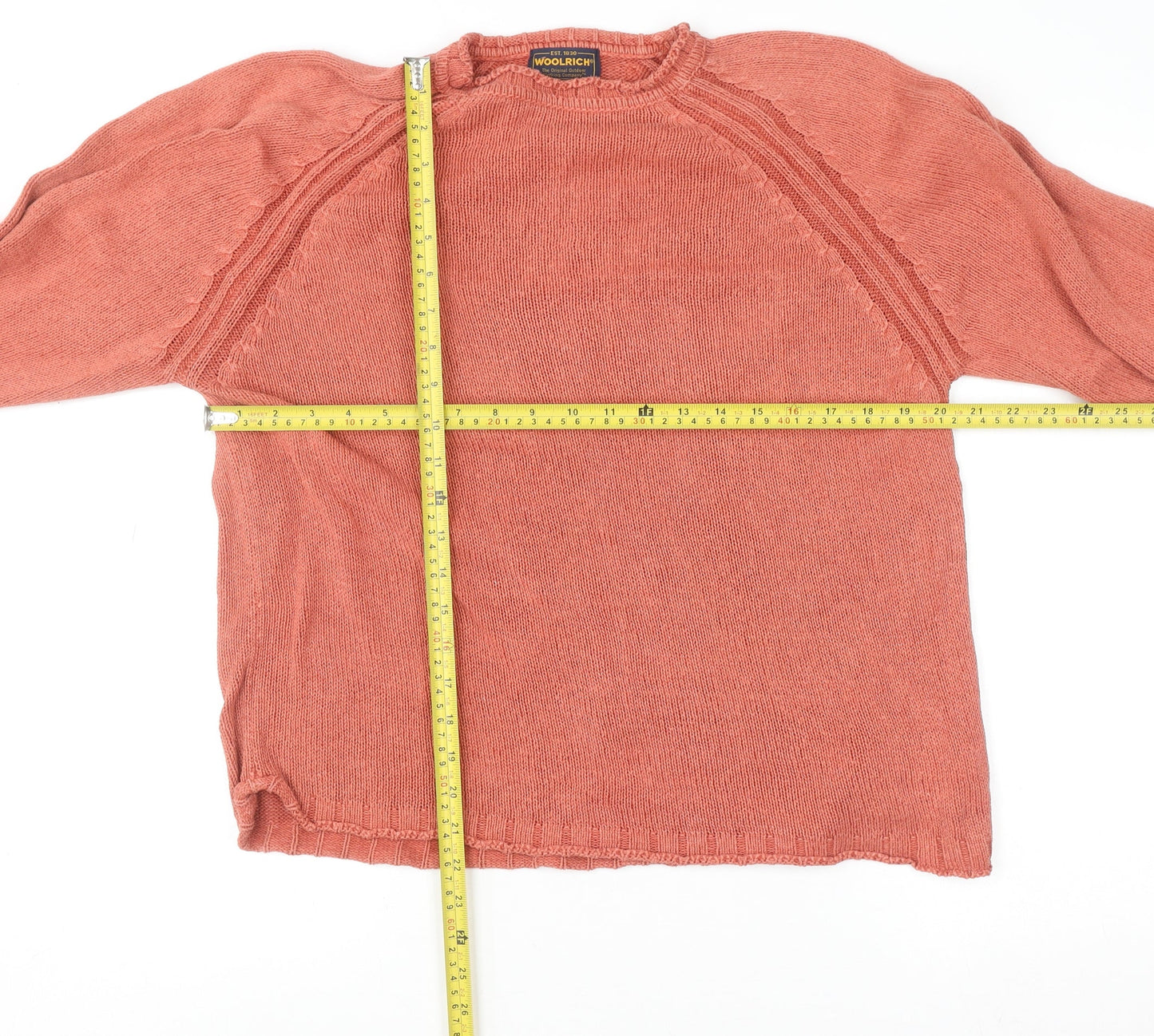 Woolrich Womens Orange Knit Pullover Jumper Size S