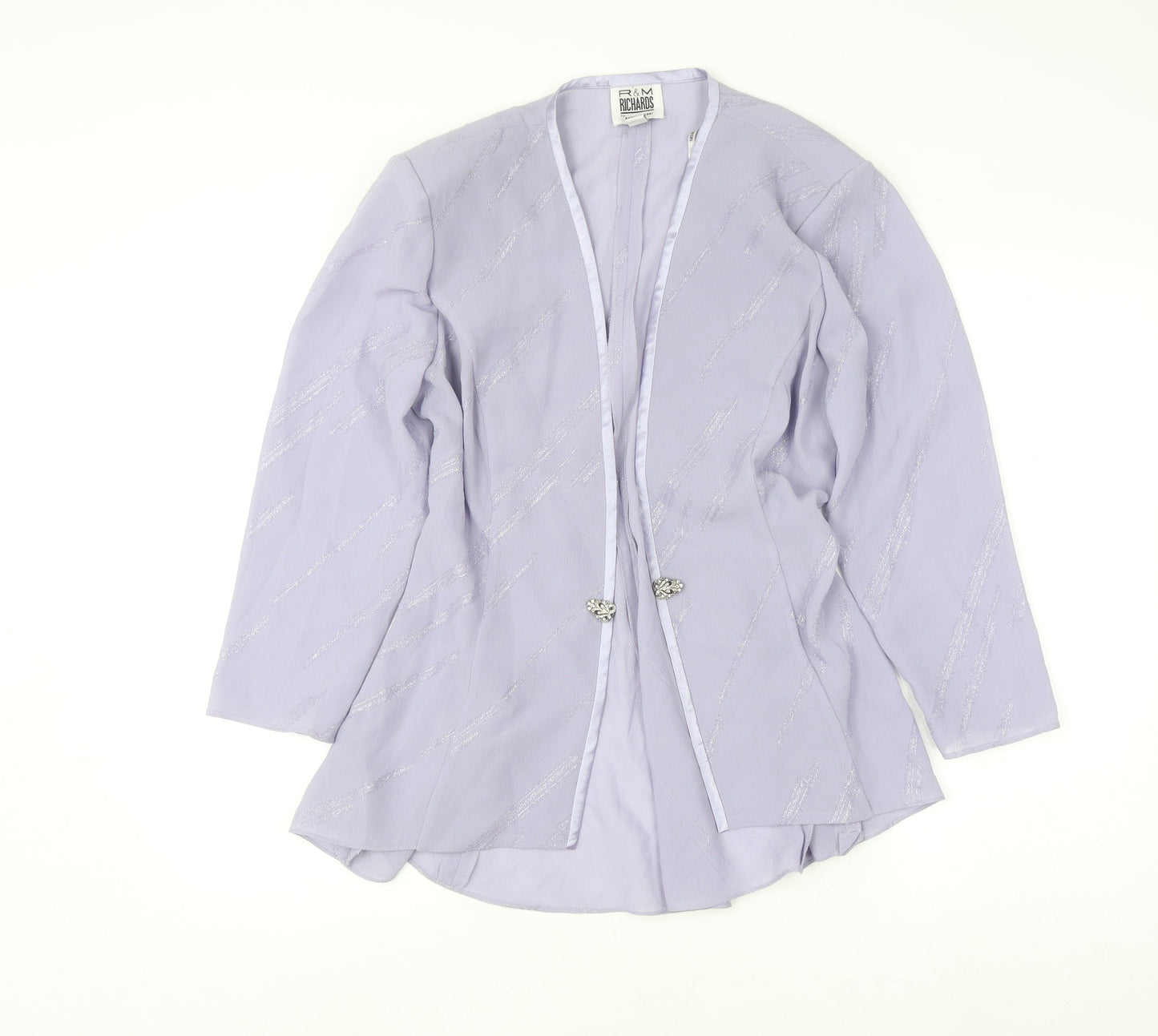 R & M Richards Womens Purple Tunic Blouse Size 8 Long Sleeve Formal Top