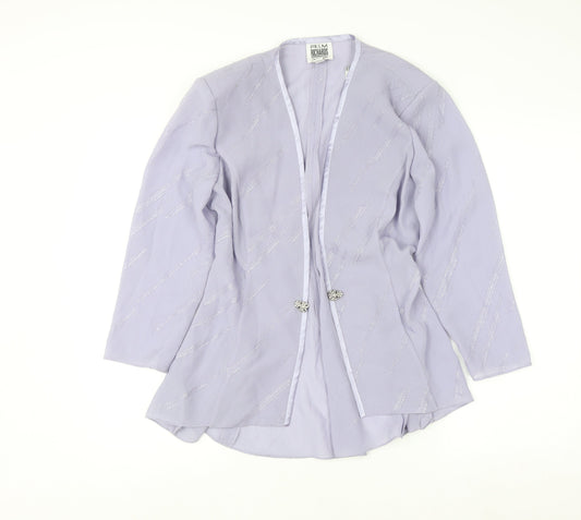 R & M Richards Womens Purple Tunic Blouse Size 8 Long Sleeve Formal Top