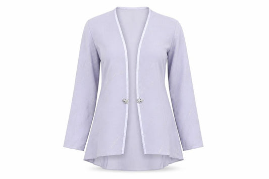 R & M Richards Womens Purple Tunic Blouse Size 8 Long Sleeve Formal Top
