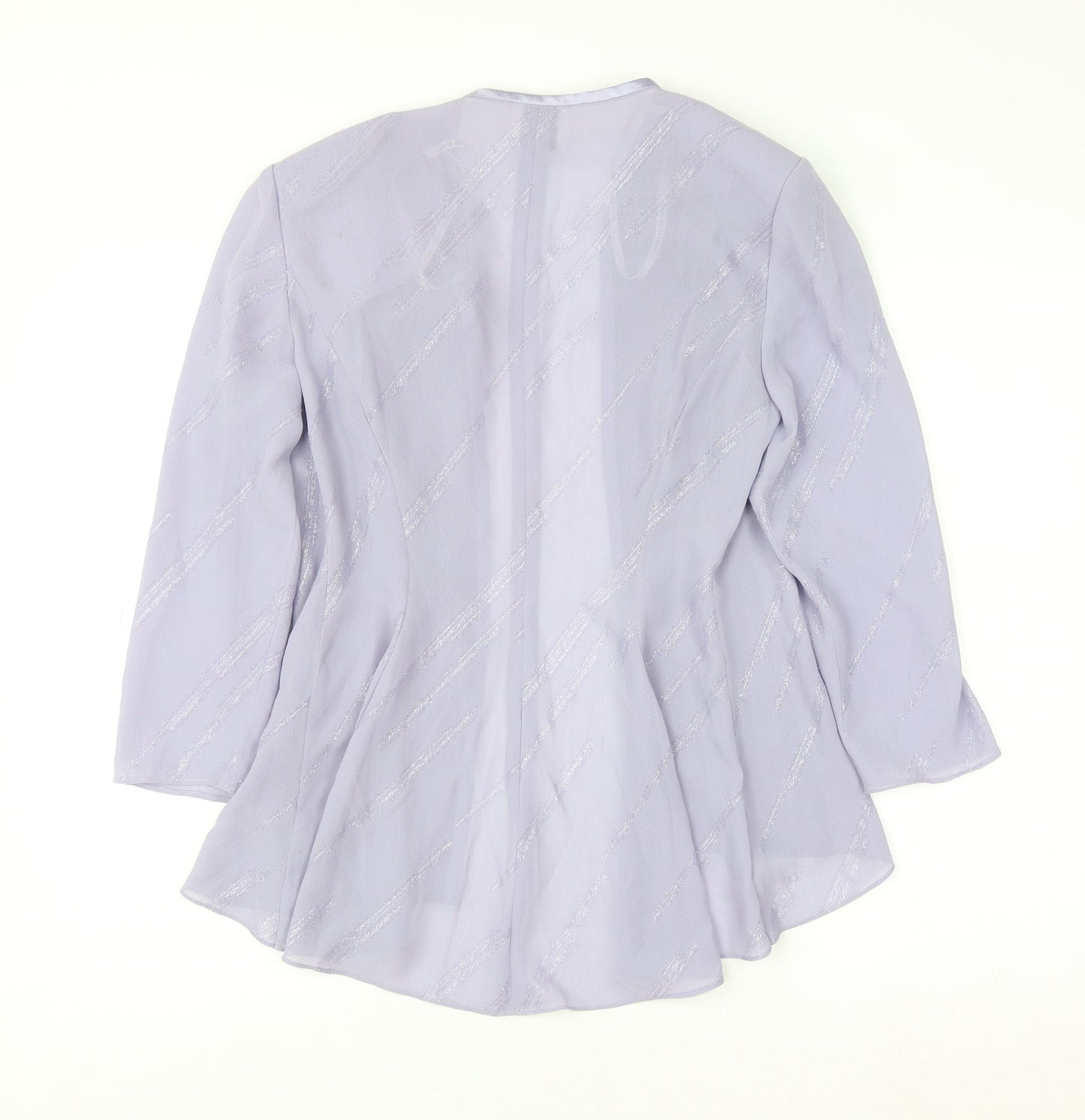 R & M Richards Womens Purple Tunic Blouse Size 8 Long Sleeve Formal Top