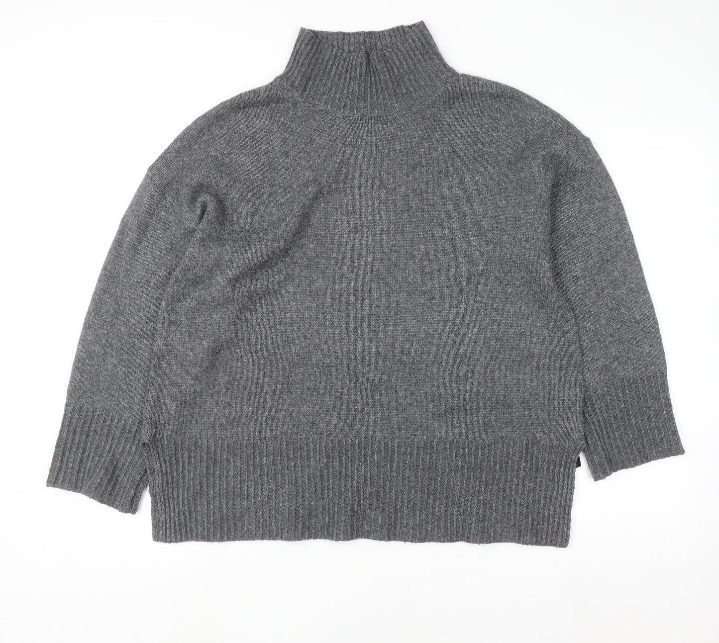 ASOS DESIGN Womens Grey High Neck Knit Pullover Jumper M