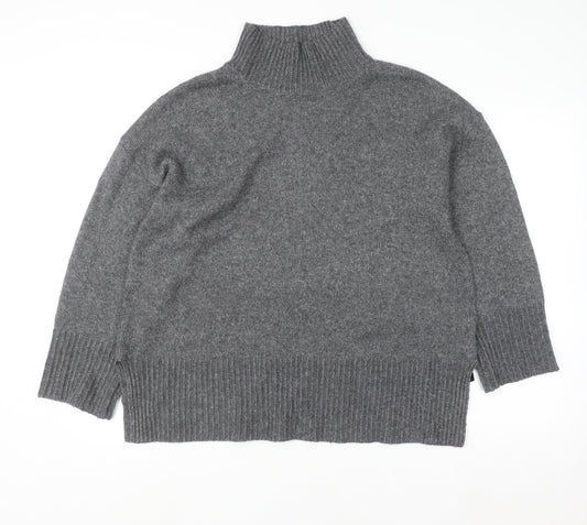 ASOS DESIGN Womens Grey High Neck Knit Pullover Jumper M
