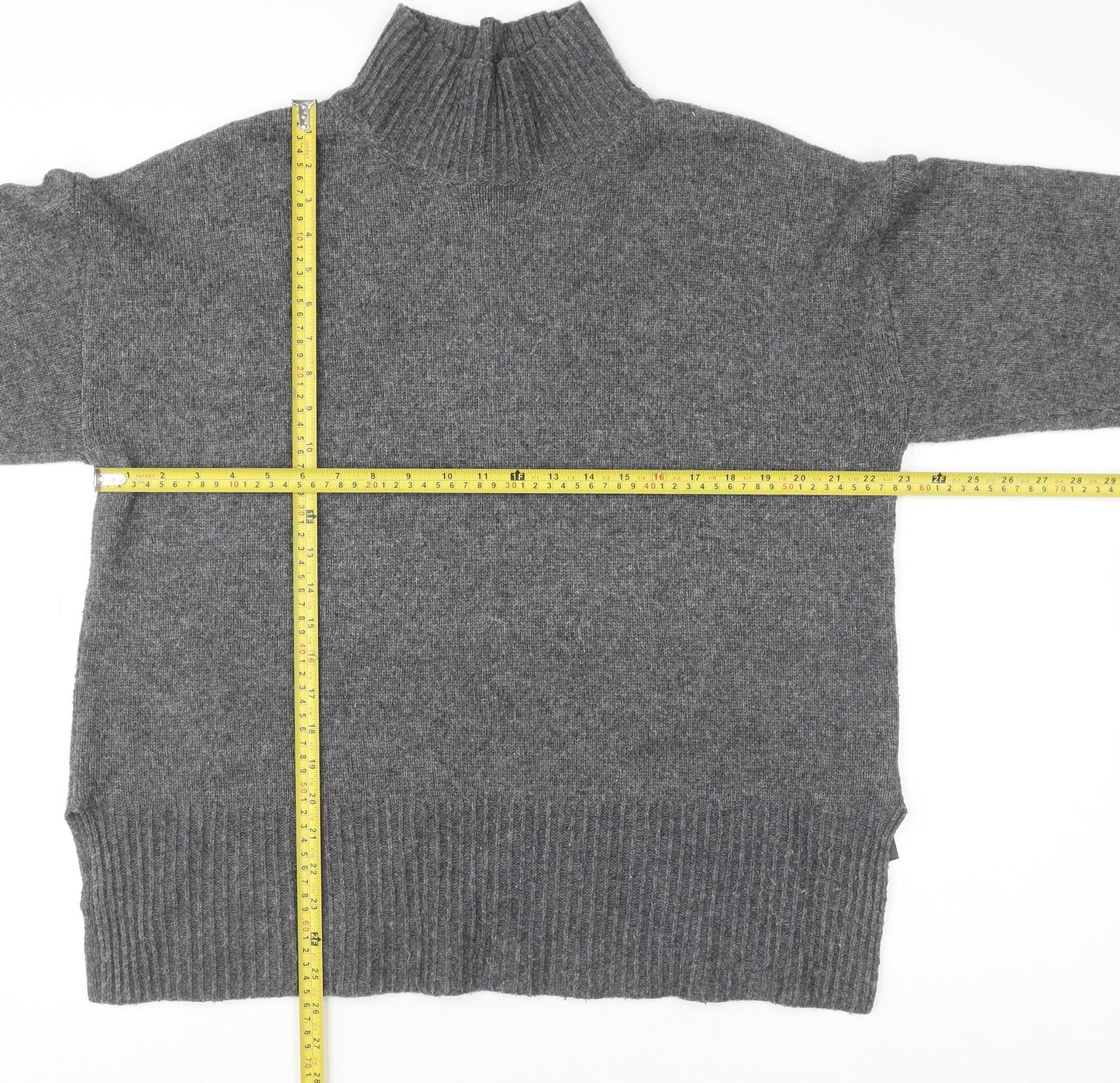 ASOS DESIGN Womens Grey High Neck Knit Pullover Jumper M