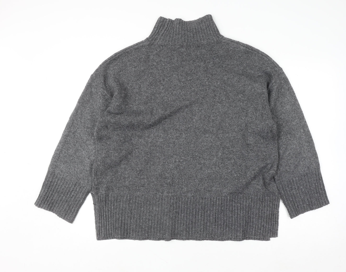 ASOS DESIGN Womens Grey High Neck Knit Pullover Jumper M