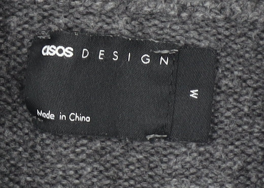 ASOS DESIGN Womens Grey High Neck Knit Pullover Jumper M
