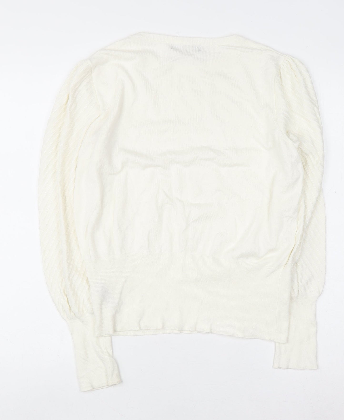 Marks and Spencer Women’s Ivory Crew Neck Long Sleeve Pullover Jumper Size 14