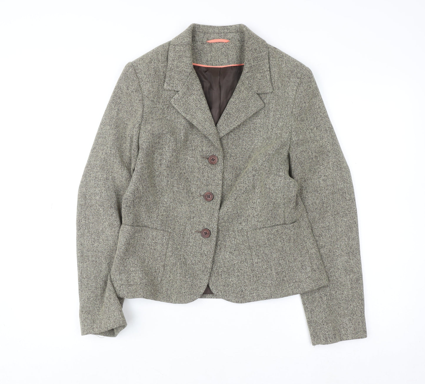 Berkertex Women Brown Tweed Blazer Jacket Size 12 Classic Formal