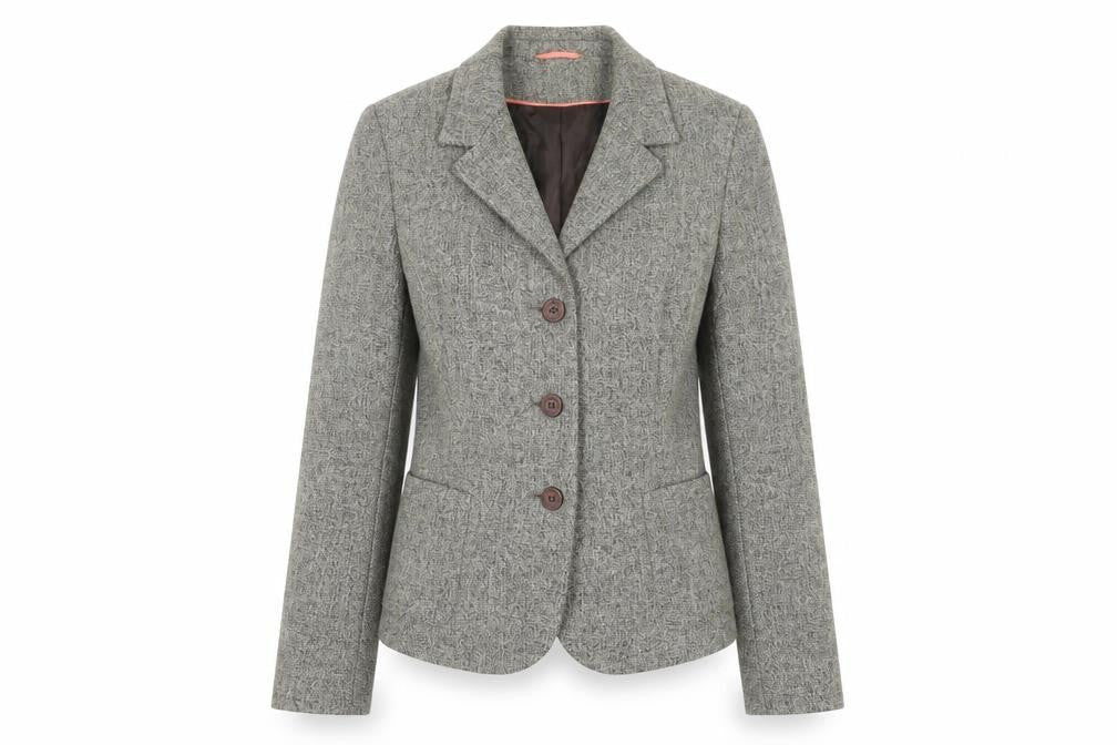 Berkertex Women Brown Tweed Blazer Jacket Size 12 Classic Formal