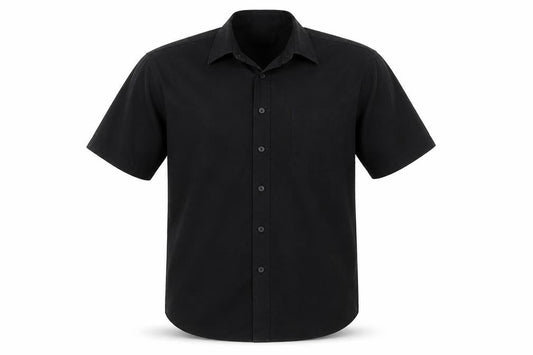 Marks & Spencer Men's Black Tailored Short Sleeve Button-Up Shirt 17/43