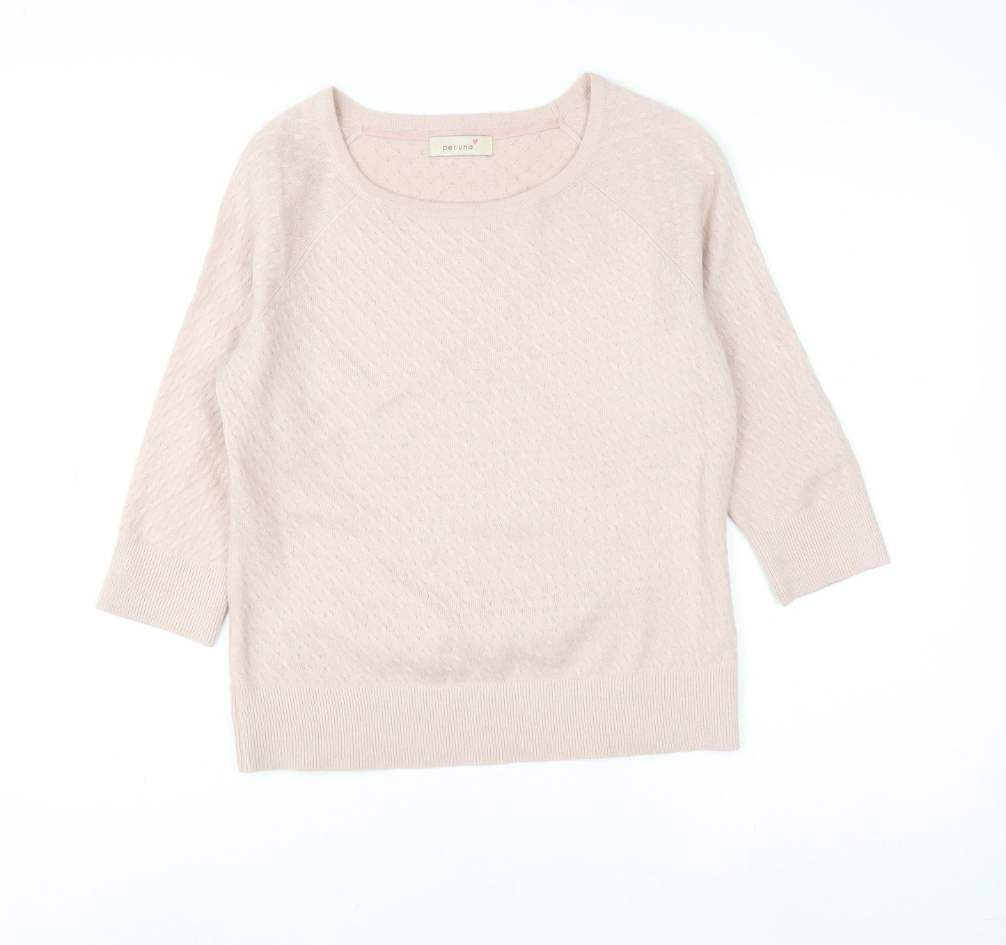 Marks and Spencer Women Pink Knit 3/4 Sleeve Pullover Jumper Size 12