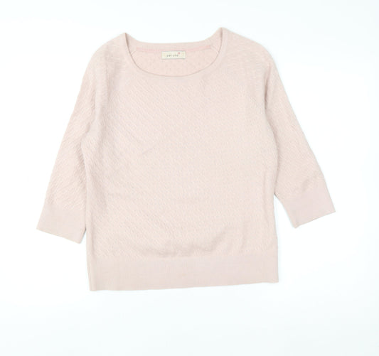 Marks and Spencer Women Pink Knit 3/4 Sleeve Pullover Jumper Size 12