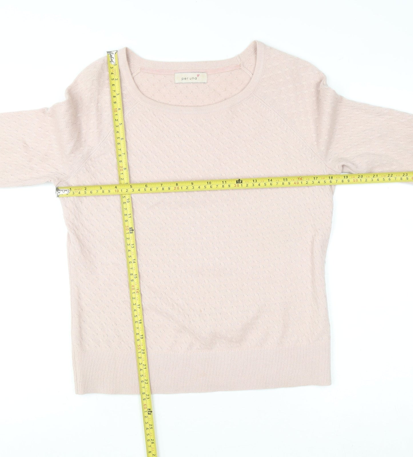 Marks and Spencer Women Pink Knit 3/4 Sleeve Pullover Jumper Size 12
