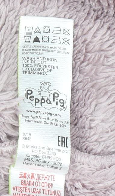 Marks and Spencer Girls Pink Peppa Pig Hooded Robe 2-3 Years Soft Fleece