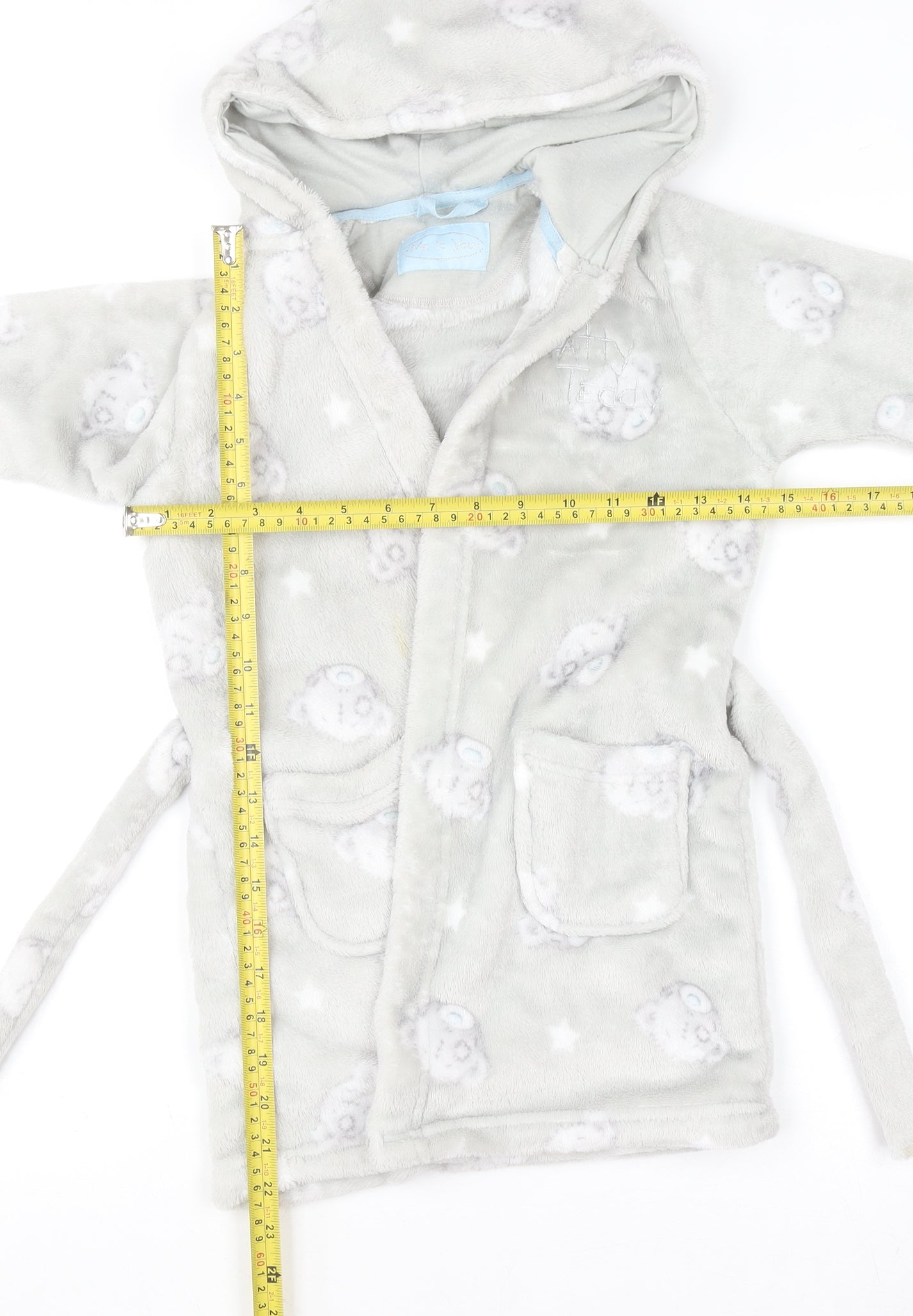 Marks and Spencer Girls Grey Me to You Hooded Fleece Robe 3-4 Years