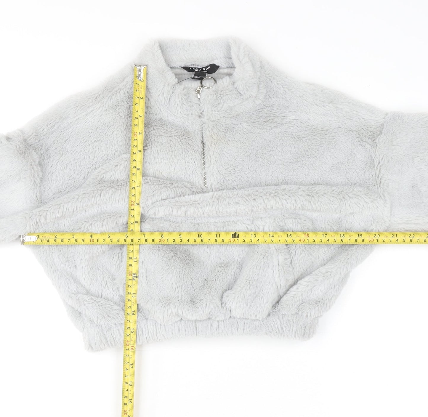 New Look Girls Grey Fleece 1/4 Zip Pullover Sweatshirt Age 12-13 Years