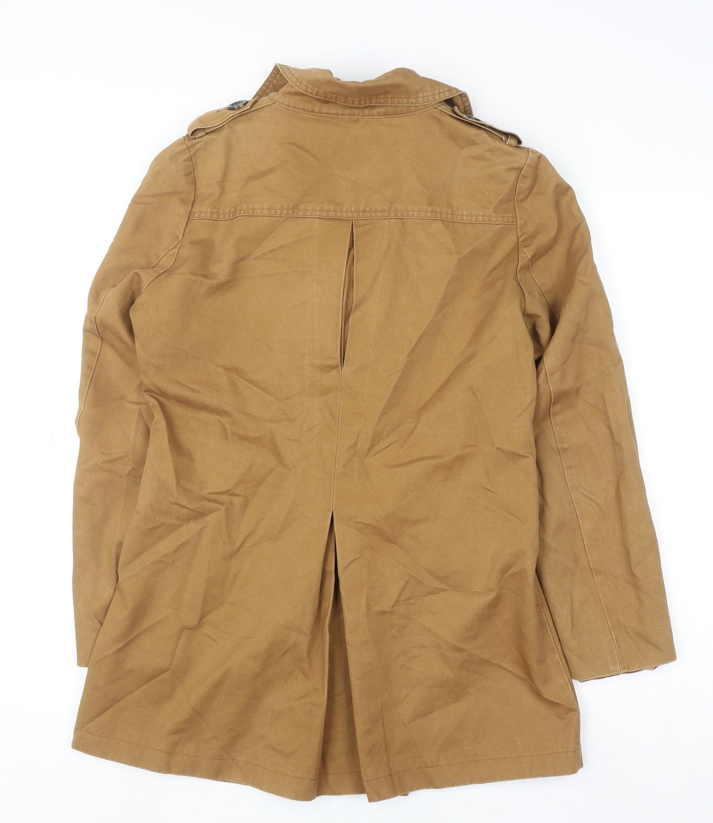 A for Arcade Womens Brown L Trench Coat Cotton Twill Mid-Length