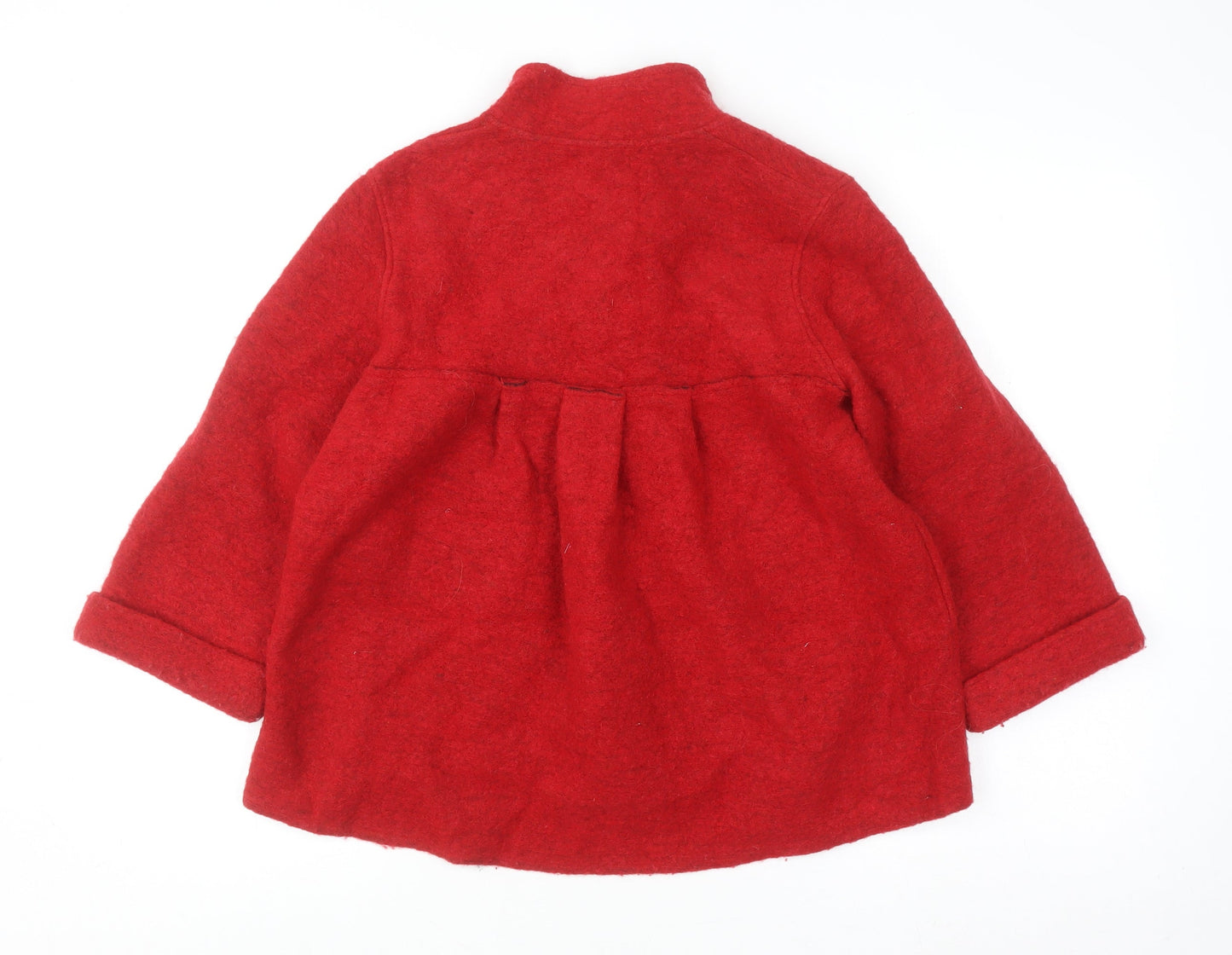 Next Women Red Wool Blend Mid-Length Overcoat Size 14