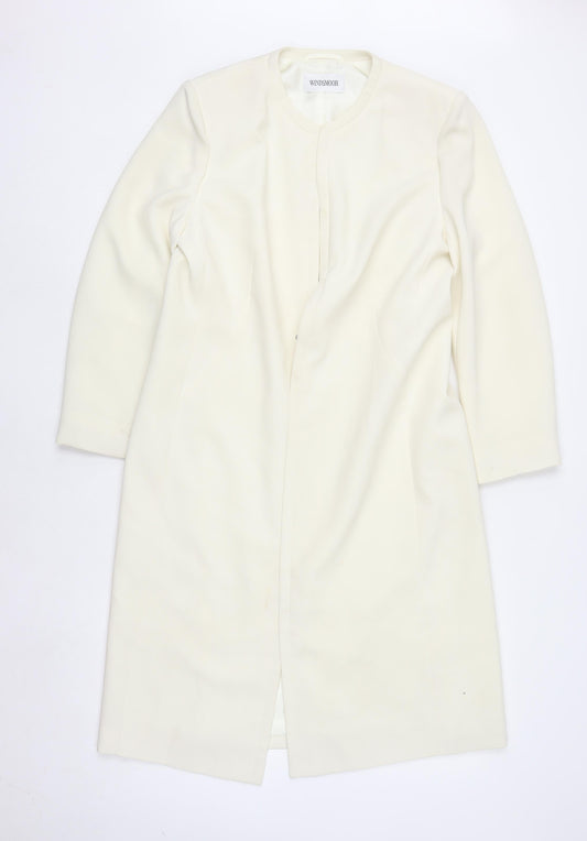 Windsmoor Women Ivory Long Overcoat Size 12 Polyester Formal