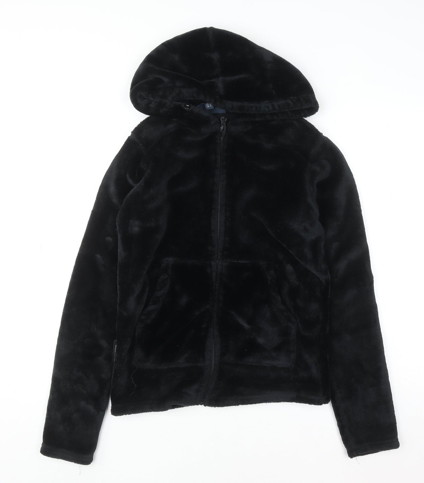 Mountain Warehouse Women Black Full Zip Fleece Hoodie UK 10