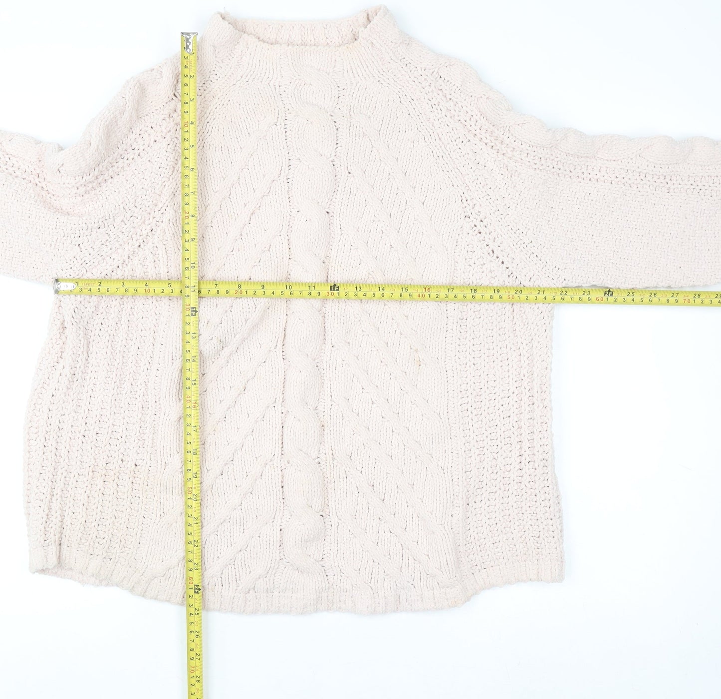Marks and Spencer Women’s Beige Cable Knit Pullover Jumper L