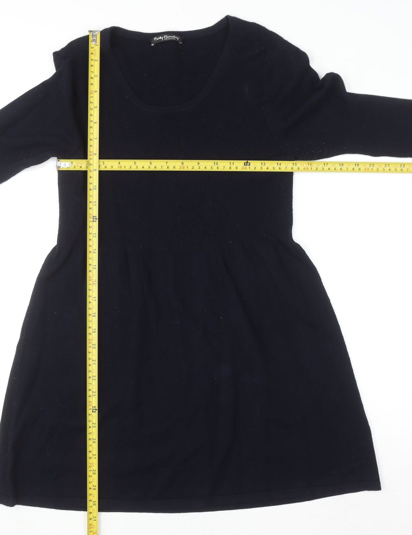 Betty Barclay Women’s Black Knit Fit & Flare Dress Size 16 3/4 Sleeve
