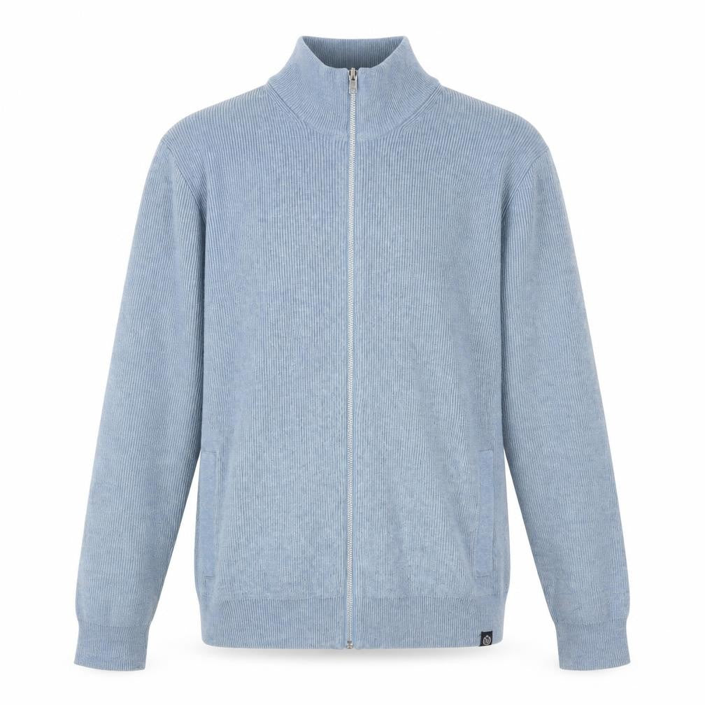 Marks & Spencer Men's Blue Full Zip High Neck Knit Jumper M