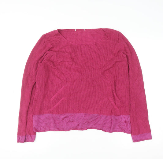 Marks and Spencer Women’s Pink Scoop Neck Knit Jumper Size 16