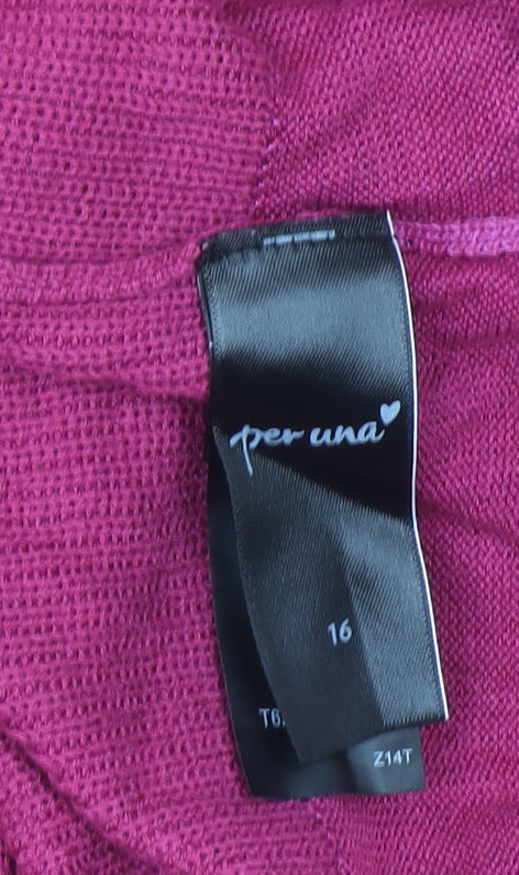 Marks and Spencer Women’s Pink Scoop Neck Knit Jumper Size 16
