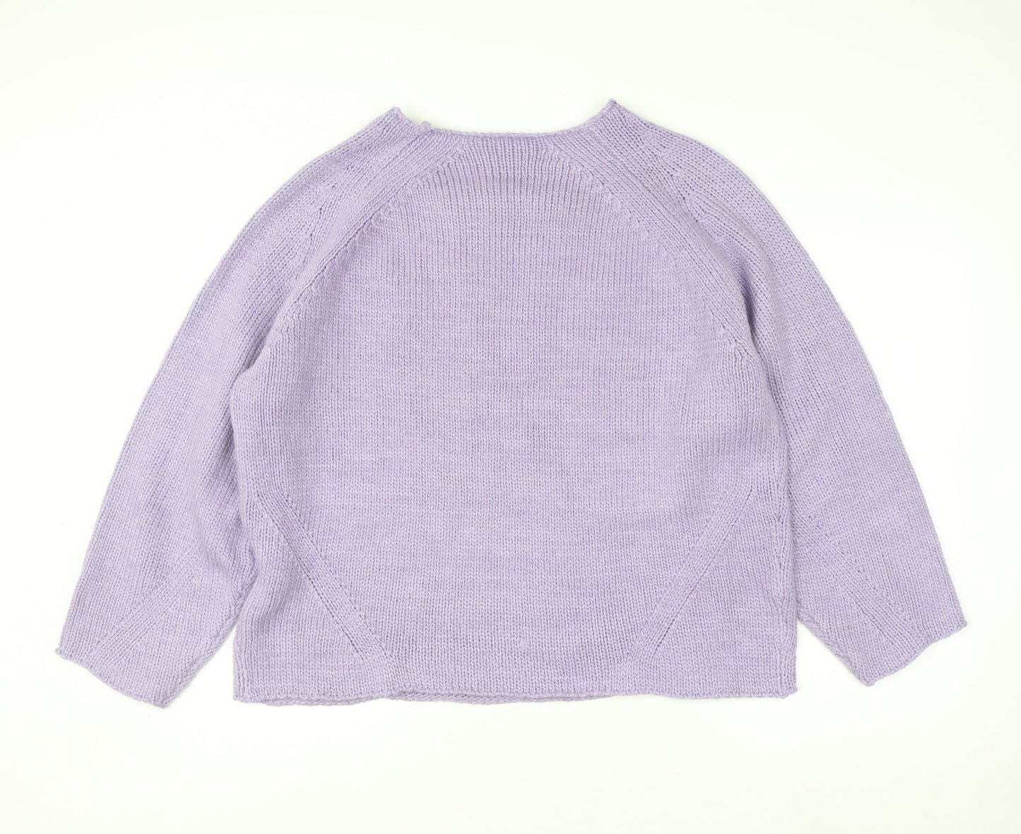 Next Women’s Purple L Knit Wool Blend Crew Neck Jumper L Long Sleeve