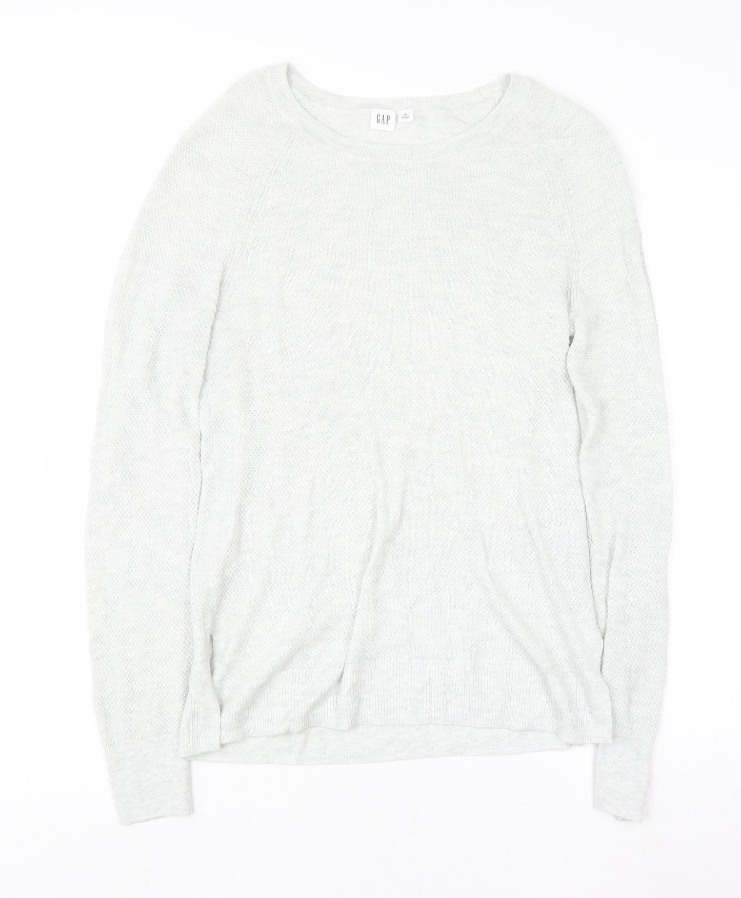 GAP Women’s Light Grey XS Crew Neck Cotton Blend Jumper