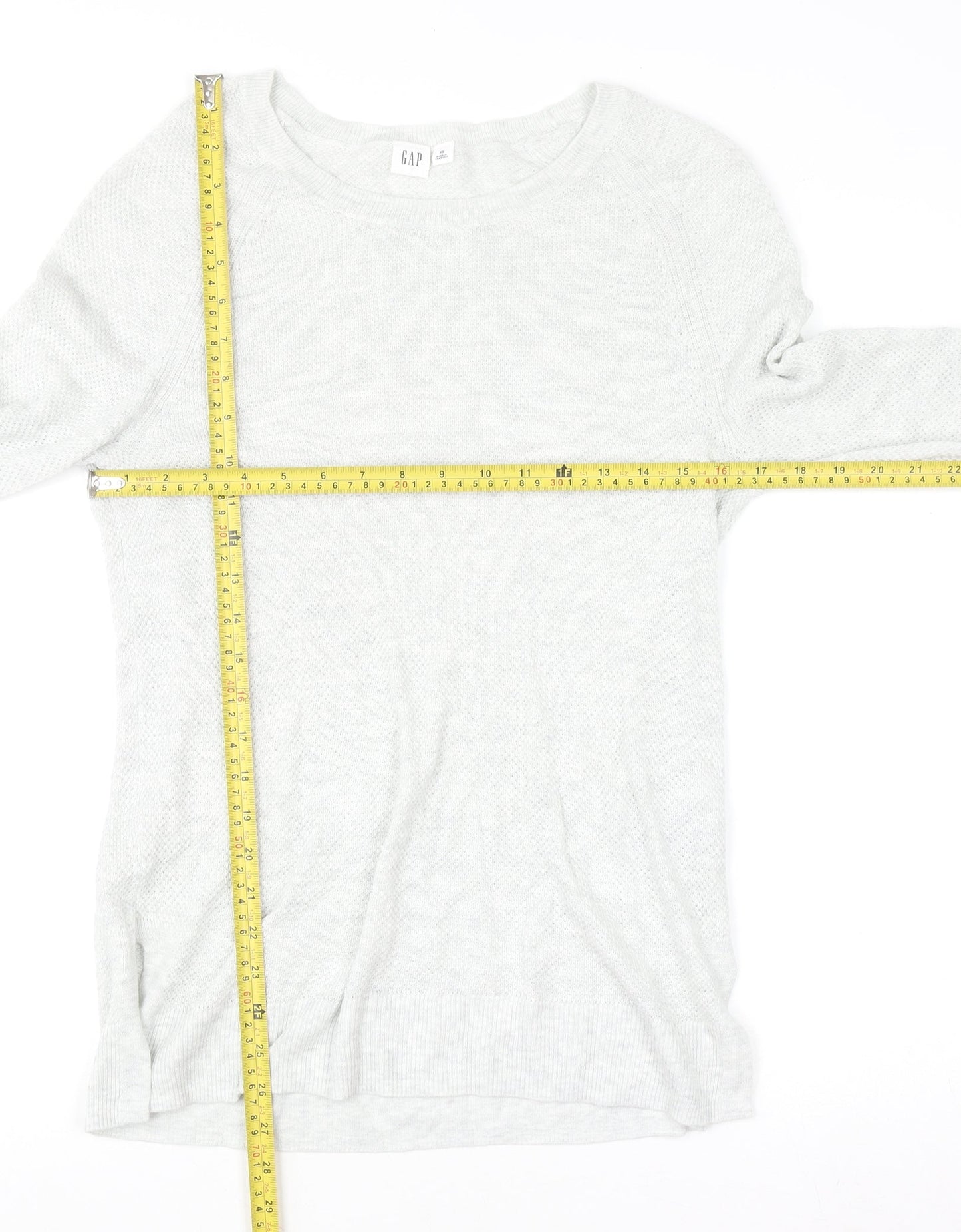 GAP Women’s Light Grey XS Crew Neck Cotton Blend Jumper