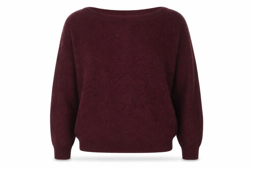 Mauvette Women's Brown Size 12 Knitted Boat Neck Pullover Jumper