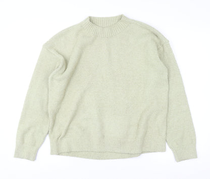 Uniqlo Women's Green Mock Neck Fleece Pullover Jumper Size S