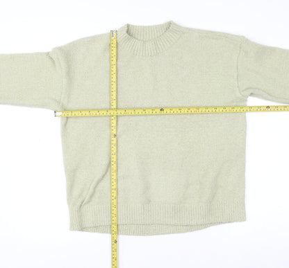 Uniqlo Women's Green Mock Neck Fleece Pullover Jumper Size S