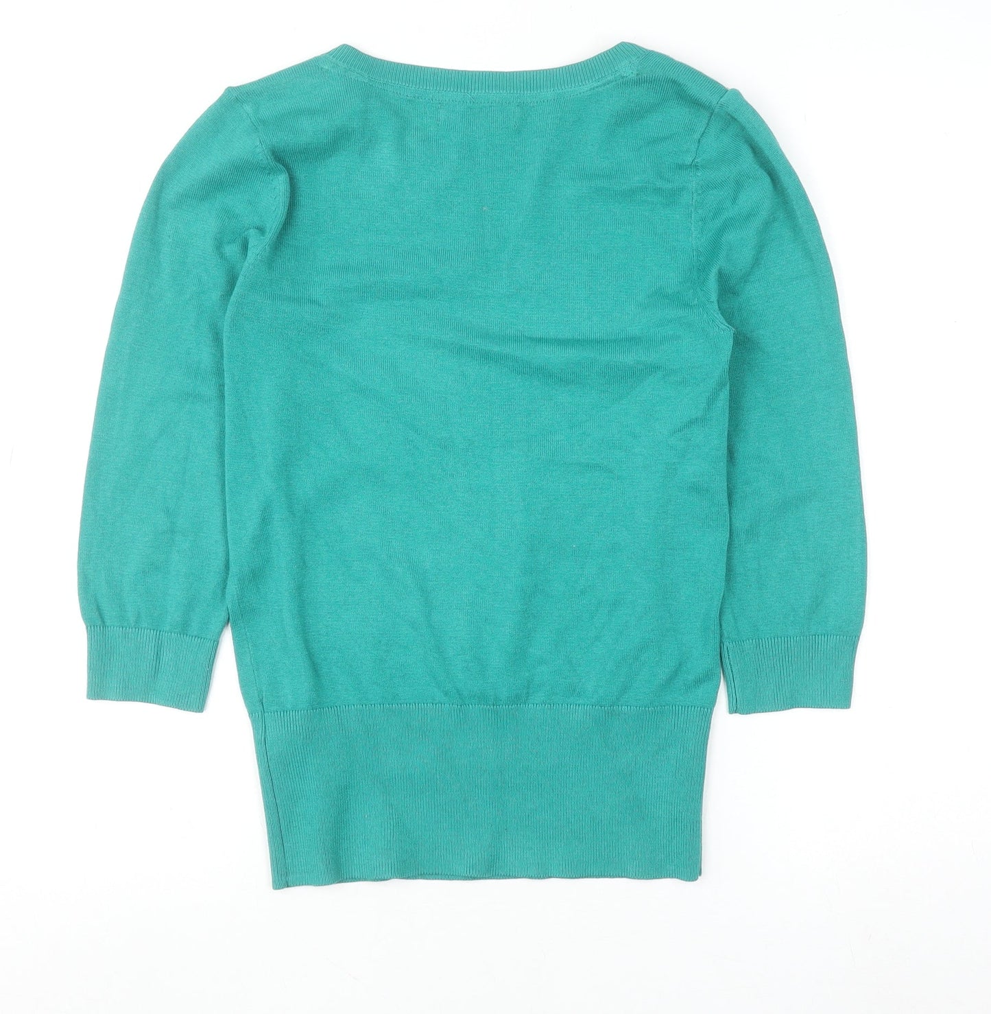 Red Herring Women’s Green 3/4 Sleeve Knit Top Size 10 Zip Shoulder
