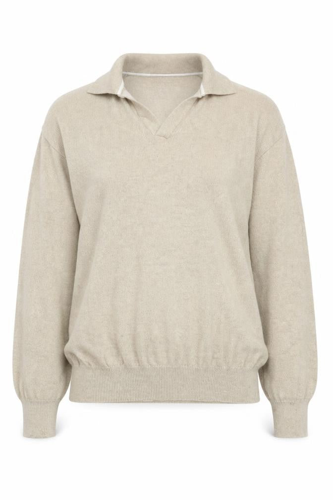 Marks & Spencer Women Beige Collared Wool Cashmere Pullover Jumper M