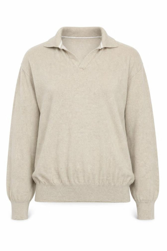 Marks & Spencer Women Beige Collared Wool Cashmere Pullover Jumper M