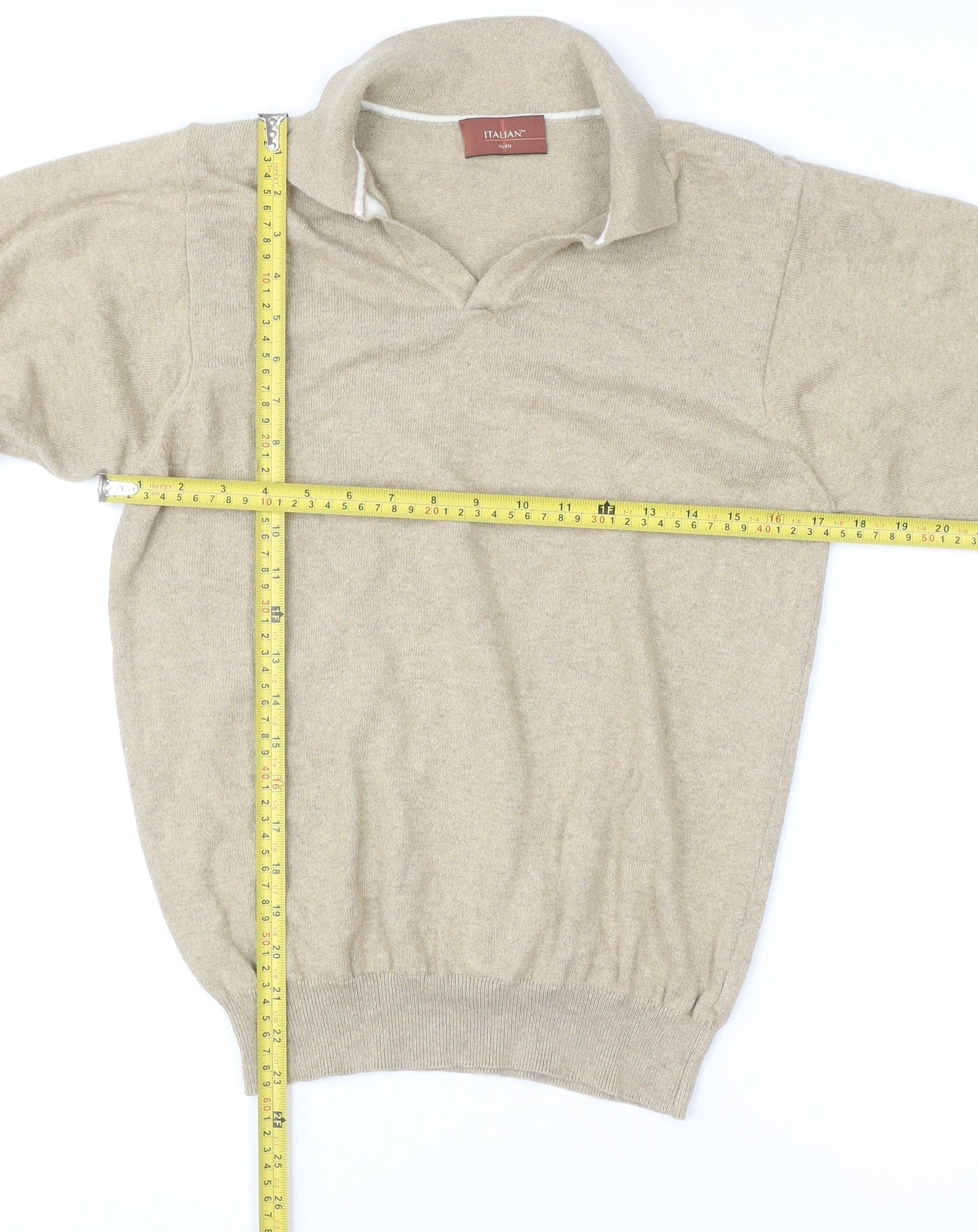 Marks and Spencer Women Beige Collared Wool Cashmere Pullover Jumper M