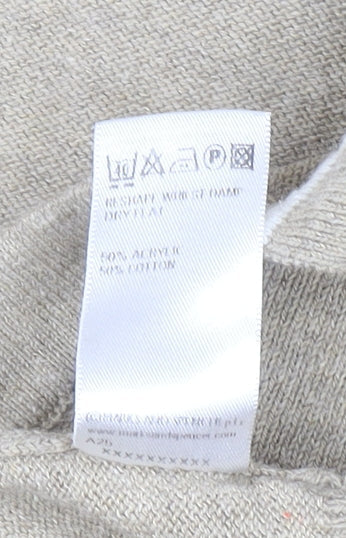 Marks and Spencer Women Beige Collared Wool Cashmere Pullover Jumper M