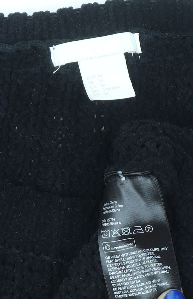 H&M Women’s Black Chunky Knit Crew Neck Long Sleeve Jumper Size 12