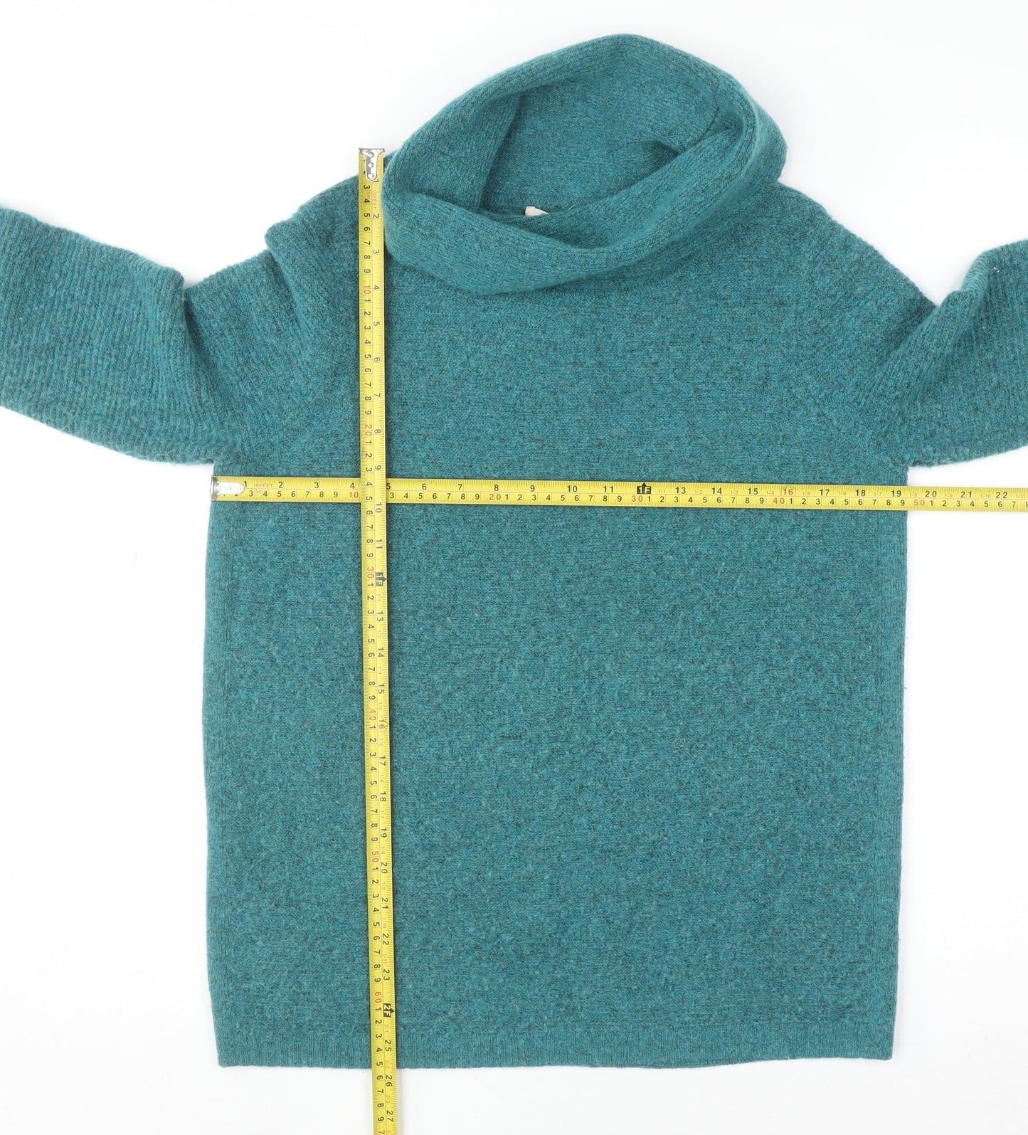 White Stuff Womens Green Cowl Neck Wool Blend Jumper Size 8