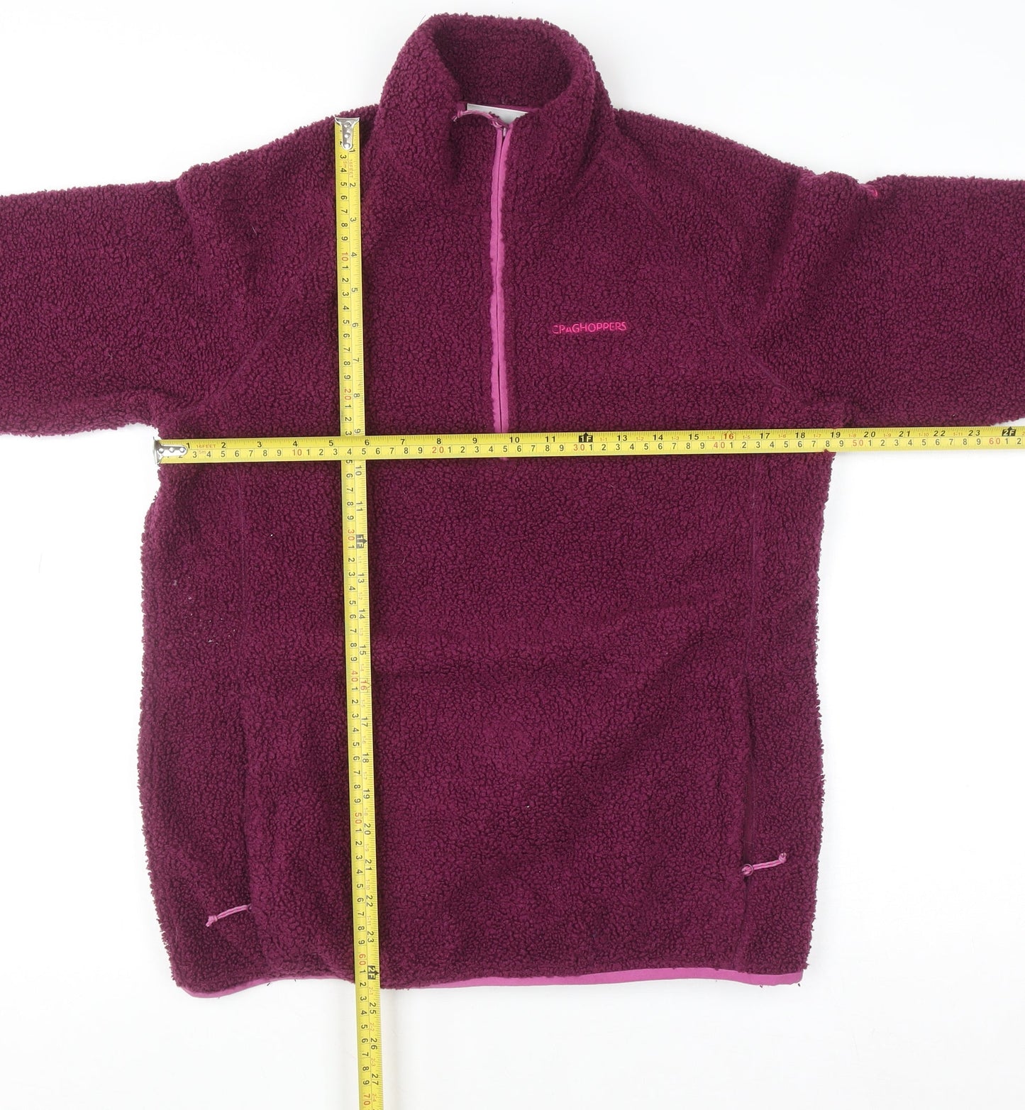 Craghoppers Womens Purple Fleece Pullover Sweatshirt UK 12 1/2 Zip