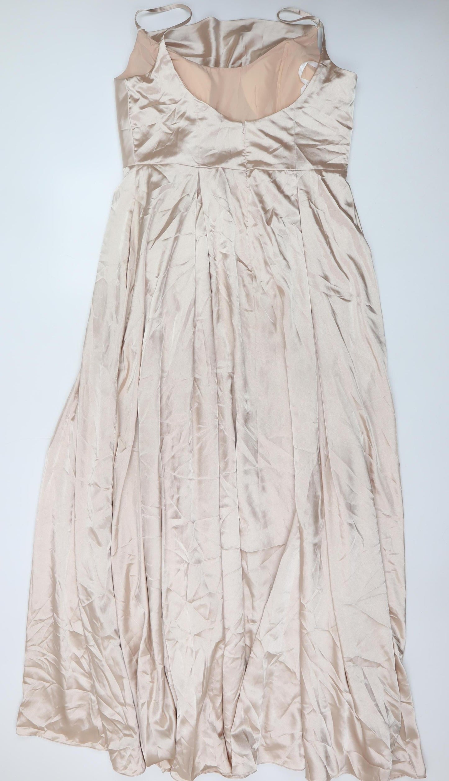 Infinite by Forever Unique Women Beige Size 16 Long Satin Maxi Dress