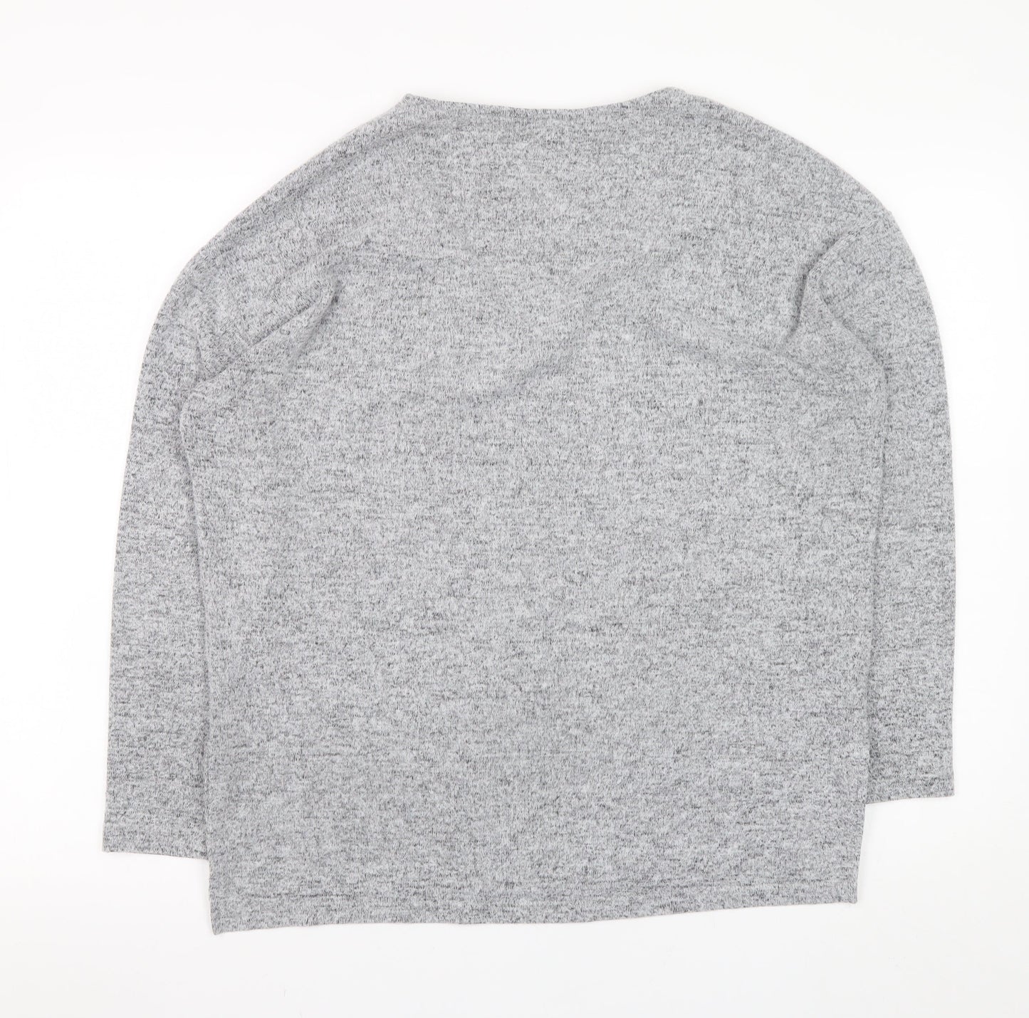 Dorothy Perkins Women’s Grey V-Neck Long Sleeve Knit Top UK 10