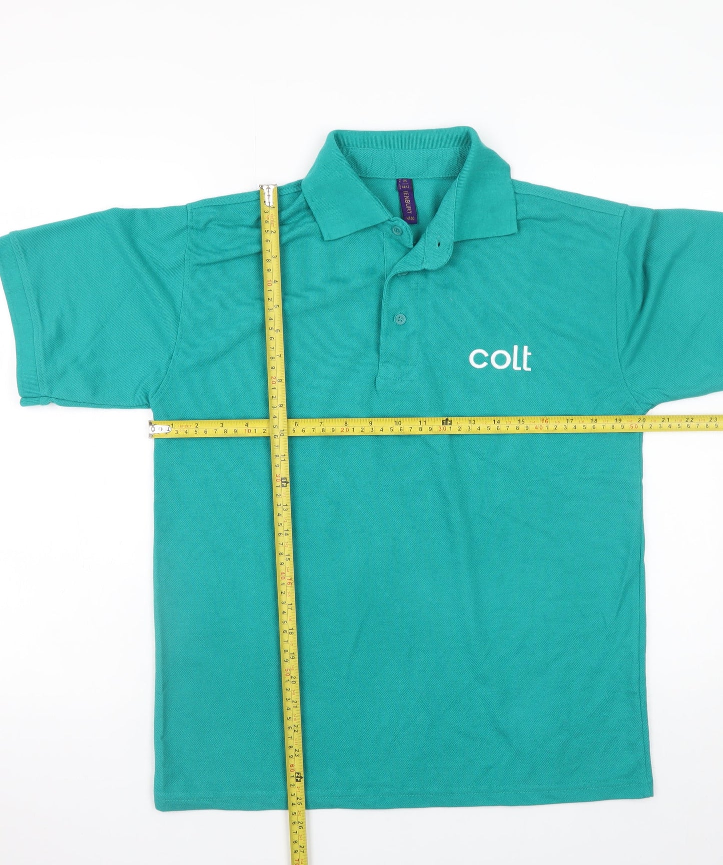 Henbury Men’s Green Polo Shirt M Regular Fit Lightweight Workwear